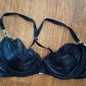 Faux leather bra size large
